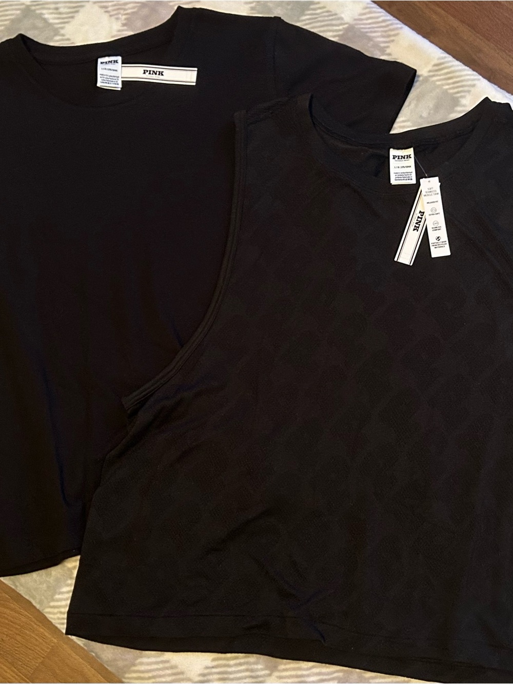 PINK Victoria's Secret Women's Short Sleeve Tee and Jersey tank both new size L